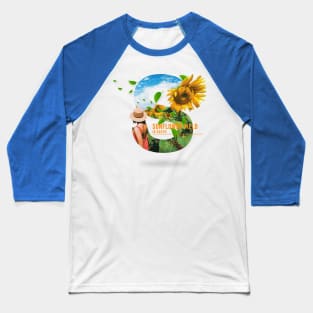 SUNFLOWER TYPO Baseball T-Shirt